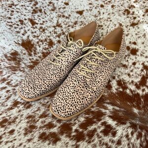 Dulce Vita Pablo Leopard Pattern Oxford Lace-Up Shoes Women’s Size 9.5